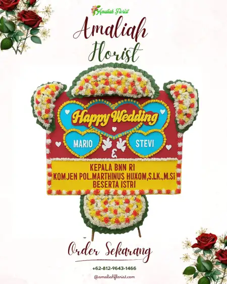Papan Bunga Pernikahan Keben